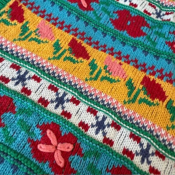 Zara whimsical floral jacquard knit vest, size M, NWOT - Picture 12 of 12